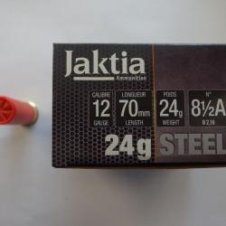 LOT DE 150 CARTOUCHES FOB JAKTIA ACIER CAL 12X70  STEEL 24GR N°8/5A