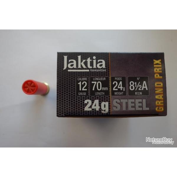 LOT DE 150 CARTOUCHES FOB JAKTIA ACIER CAL 12X70  STEEL 24GR N8/5A