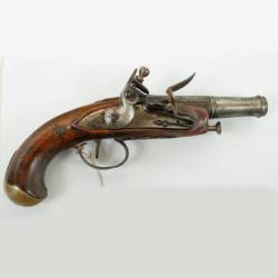 Pistolet a silex de voyage ou d'officier signé Rougier Chometton, St Eienne