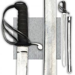 TRES RARE : SABRE ANGLAIS COURT D'ARTILLERIE M1821 ROYAL 1850-70 REINE VICTORIA XIX ORIGINAL