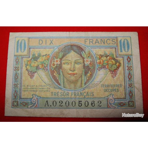 FRANCE billet de10 francs (tresor Franais) 1947 ttb