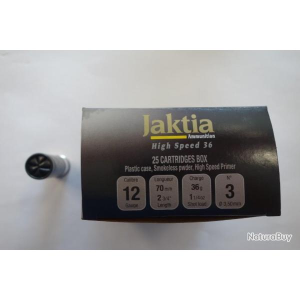 LOT DE 75 CARTOUCHES  FOB JAKTIA ACIER CAL 12X70 HIGHT SPEED 32GR BJ N3