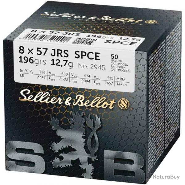 Cartouches SELLIER & BELLOT Calibre 8X57 JrS spce 196grs - Boite de 50 units