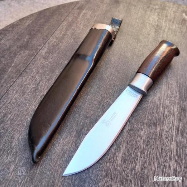 Magnifique Couteau PUUKKO BRUSLETTO de Luxe avec tui en cuir Manche en Bois