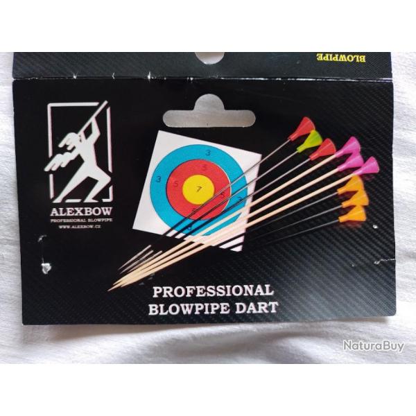 10 darts / flchettes sarbacane : Alexbow Bamboo rouge .625 ( 16mm)