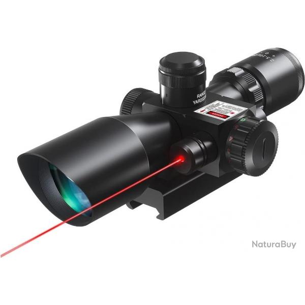 lunettes de tir Optique de Rifle 2.5-10x40R Chasse Rouge/Vert Riflescope Laser Red Dot
