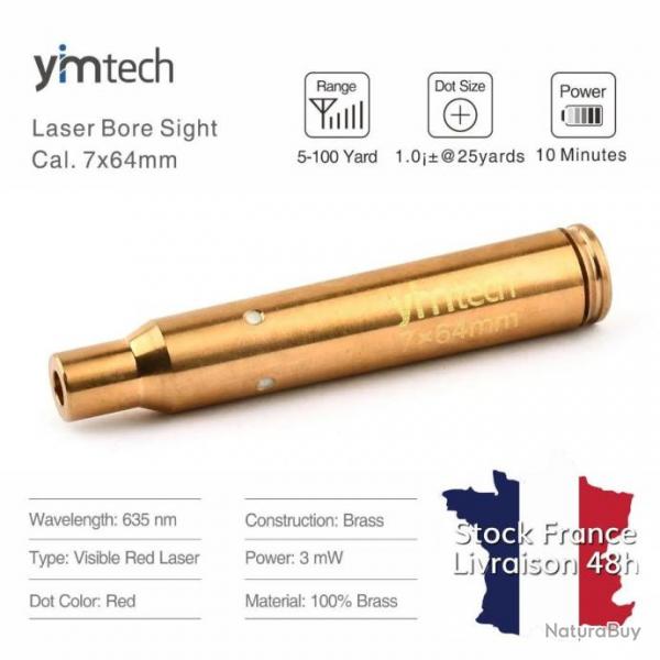 Cartouche Laser 7x64mm Yimtech avec piles offertes - Envoi rapide depuis la France