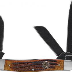 Couteau Remington Back Woods Stockman 3 Lames Acier Carbone Manche Os R15645