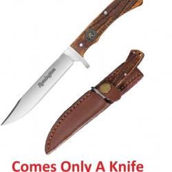 Couteau Remington Back Woods Skinner Lame Acier 440 Manche Os Etui Cuir R15649