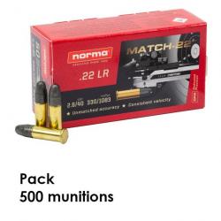 Norma MATCH 22 40 grains boite de 500 22lr 