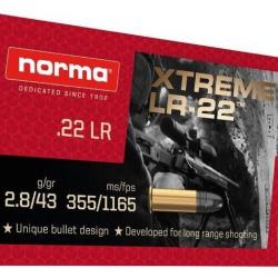 MUNITIONS NORMA Xtreme Long Range 22LR BOITE DE 50