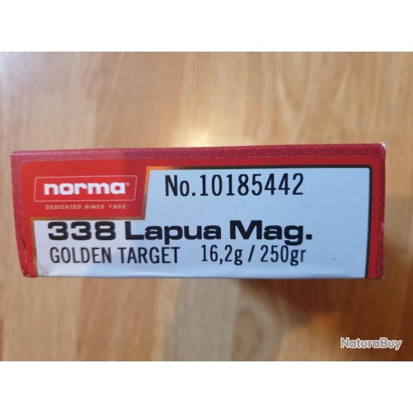 .338 lapua magnum Norma golden target 250gr - boite 20