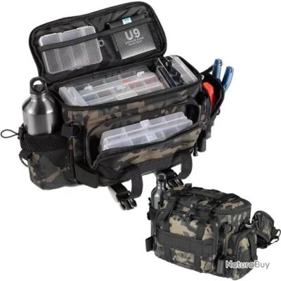 DAGT - Sac De Pêche Multifonction - Grande Capacité - Rangement Moulinets Et Leurres
