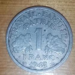Pièce de 1 franc de 1943