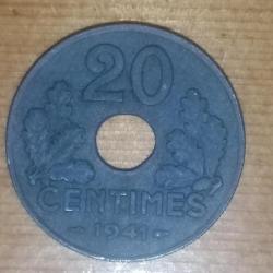 Pièce de 20 centimes de 1941