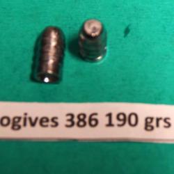 Ogives 386 /190 grs rechargement poudre noire