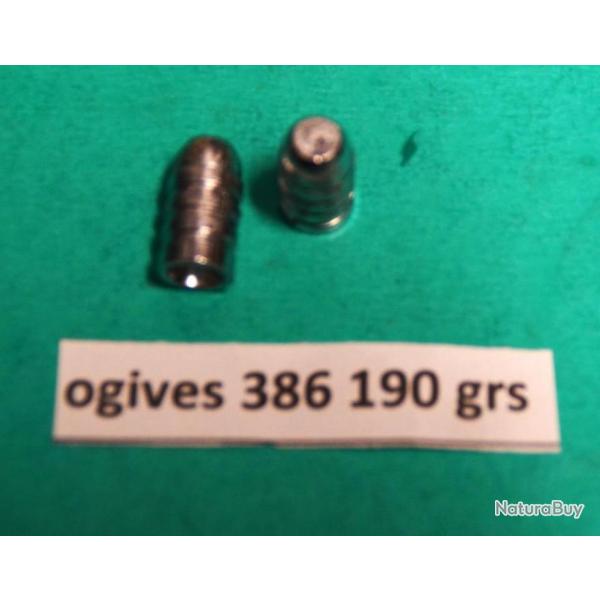 Ogives 386 /190 grs rechargement poudre noire