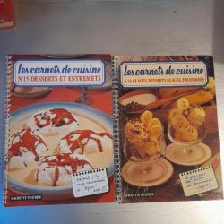 Les Carnets de Cuisine n°15 et 26 : Desserts et Entremets + Glaces, Desserts glacés, Friandises