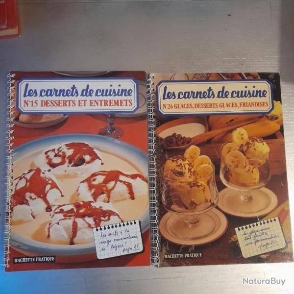 Les Carnets de Cuisine n15 et 26 : Desserts et Entremets + Glaces, Desserts glacs, Friandises