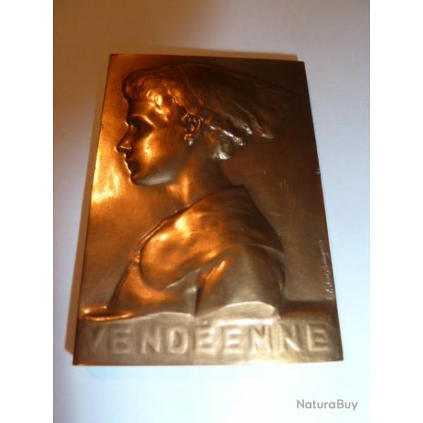 plaquette en bronze dor