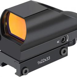 Viseur Point Rouge avec 4 Réticule 11 Luminosité Optique avec 20mm/22mm Picatinny Montage sur Rail