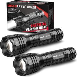 Lampe Torche Led Lot de 2 Étanche Zoomable Puissante 2000 Lumens avec 5 Mode Pêche Camping Randonnée