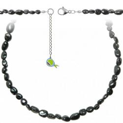 Collier en tourmaline noire - Perles roulées 5 à 8 mm - 50 cm