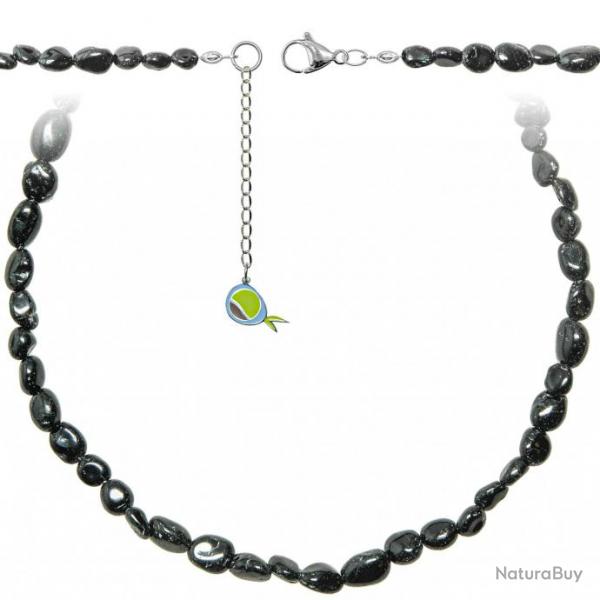 Collier en tourmaline noire - Perles roules 5  8 mm - 55 cm
