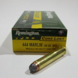 1 boite 20 cartouches  de calibre 444 MARLIN, REMINGTON CORE LOKT 240 grs