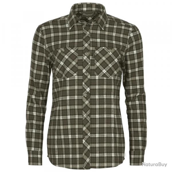 Chemise en Flanelle  Carreaux pour Femme Kaki Blanc Felicia Pinewood