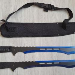 Deux épées ninja noir/bleu