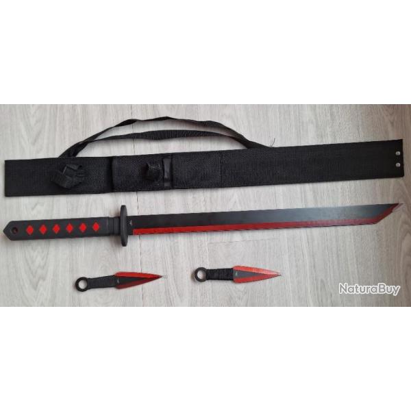 Epe ninja & couteaux  lancer noir/rouge