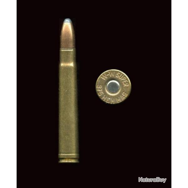 .375 H&H Magnum - W-W SUPER - balle cuivre pointe plomb