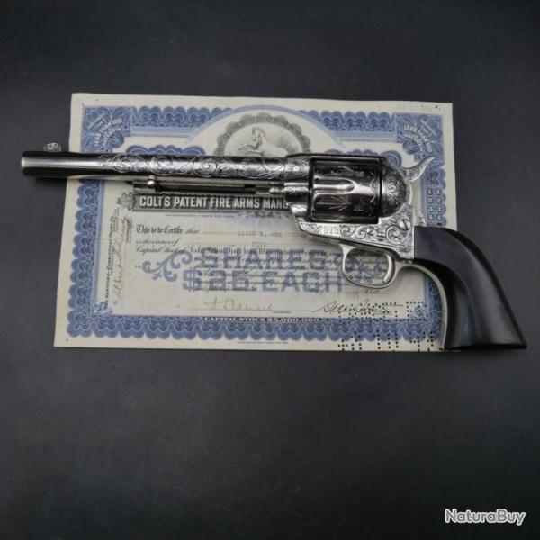 Excellent Colt Peacemaker calibre 45 Fabrication 1880 grav type Scroll David Harris, crosse bne