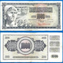 Yougoslavie 1000 Dinars 1981 Billet Dinara Culture Moissonneuse
