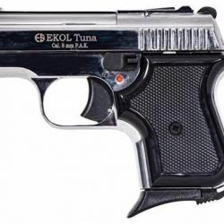 Pistolet Ekol Tuna chrome Cal.8mm à blanc