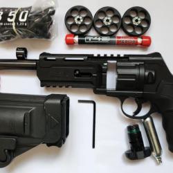 Pistolet Umarex T4E HDR50 11 joules avec canon de précision rallongé