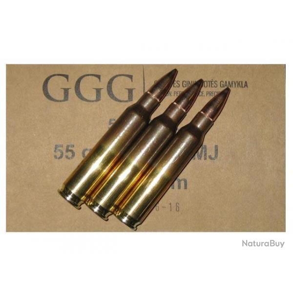 Cartouches GGG Cal : 223 Rem 55gr FMJ x50