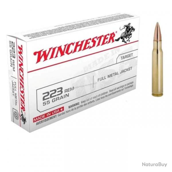 CARTOUCHES WINCHESTER 223REM FMJ 55GR X20