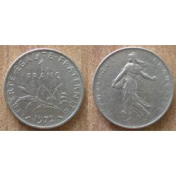 France 1 Franc 1972 Piece Semeuse Francs Nickel