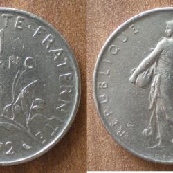 France 1 Franc 1972 Piece Semeuse Francs Nickel