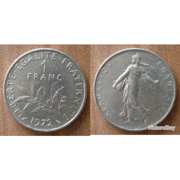 France 1 Franc 1972 Piece Semeuse Francs Nickel