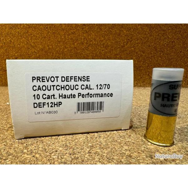 10 Cartouches Prevot Dfense Caoutchouc Haute Performance - Calibre 12/70