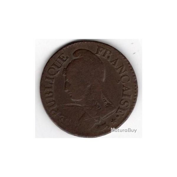 5 centimes  an 8  - directoire   - W -  diamtre 28 mm  poids 10 gr