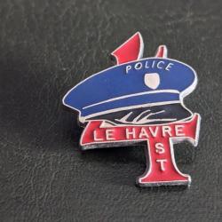 K pins pin's insigne Police Nationale Le Havre 4ST Kepi badge normandie  Tres Bon Etat Taille : 25 *