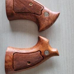 Poignée en bois pour revolver Smith & Wesson K/L round butt