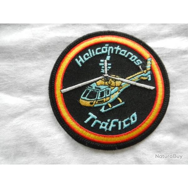 ancien insigne badge tissu police espagnole - trafic hlicoptre