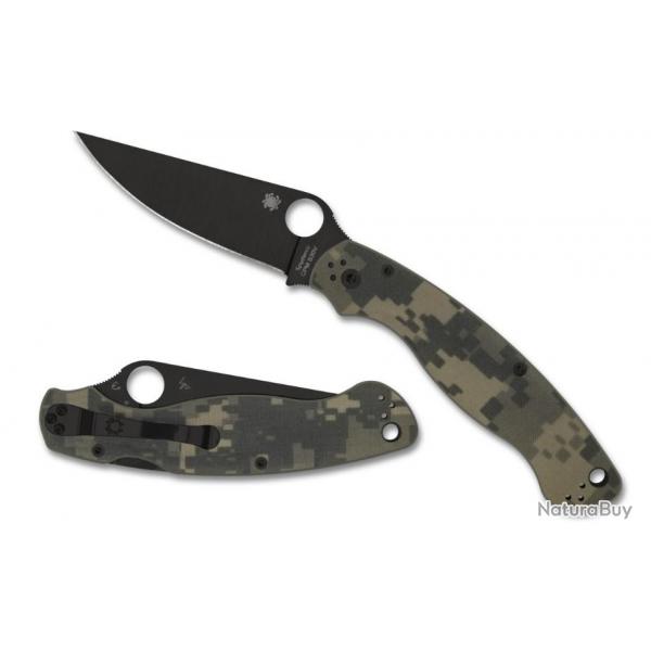 Couteau Spyderco Military 2 Camo G10 Lame Acier S30V Black Compression Lock Clip USA SC36GPCMOBK2