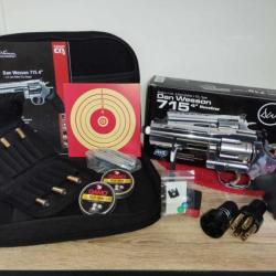 Pack prêt a tirer , Revolver Dan Wesson modèle 715 , 4 pouces à plombs canon rayé+tout ces accessoir
