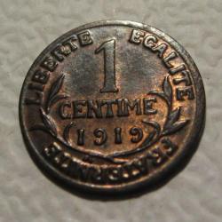 France   pieces de 1  centime D.DUPUIS 1919